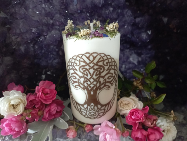Bougie pilier Arbre de Vie