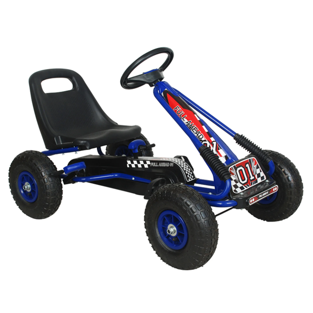 Zoom Rubber Wheel Go Kart (Blue Black)