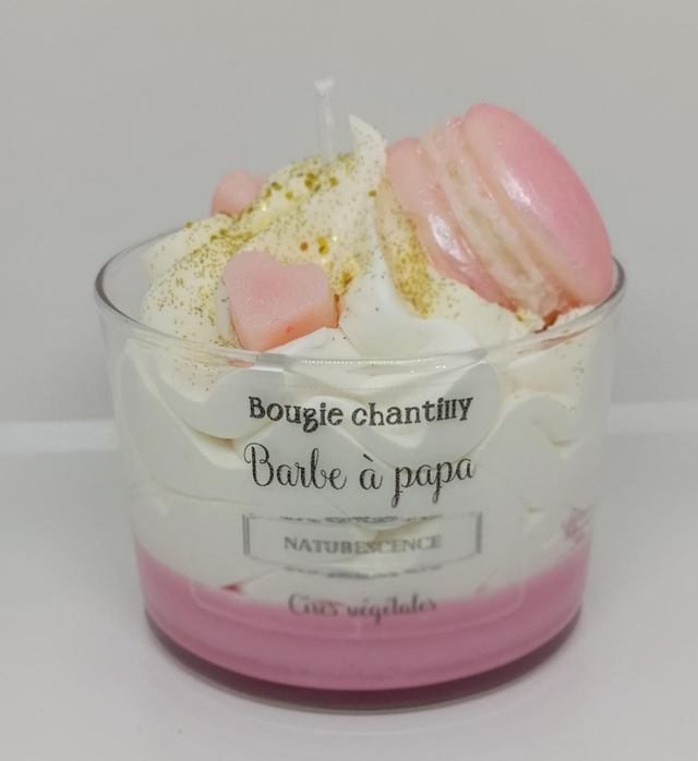 Bougie chantilly parfumée Barbe à papa 