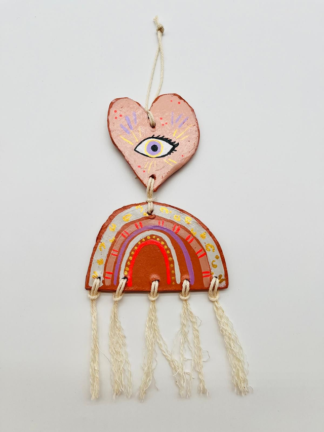 Wandhanger hart/regenboog