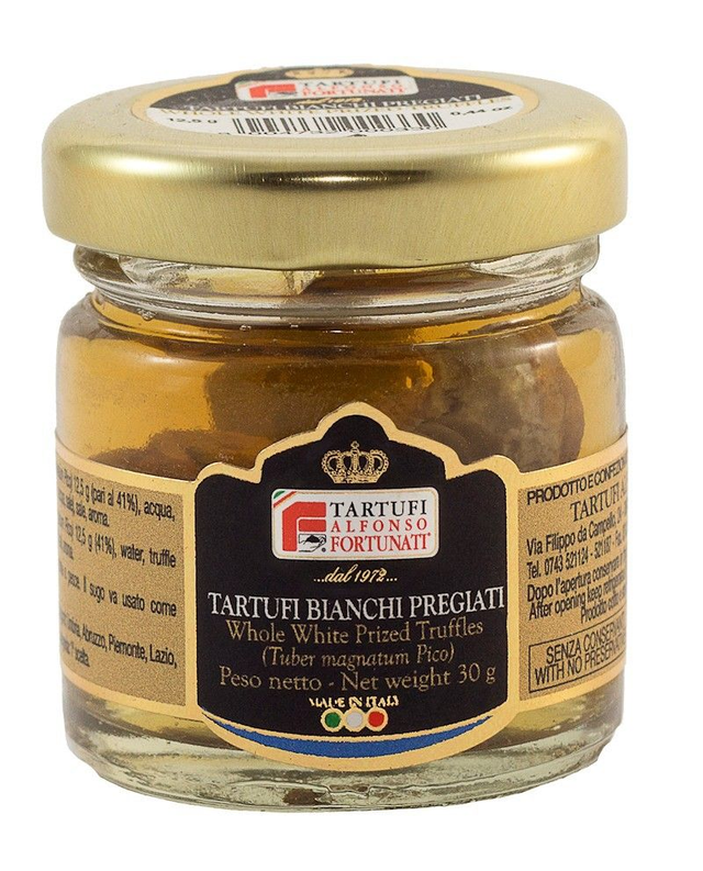 TARTUFO BIANCO PREGIATO INTERO (EXTRA) 12,5 G, IN VASETTO DI VETRO - TARTUFI ALFONSO FORTUNATI