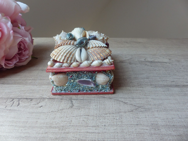 Petit Coffret à Bijoux Vintage en Coquillages – Souvenir Bord de Mer – Artisanat Français – Boîte à Trésors Rétro - Déco Maison Océan Marin