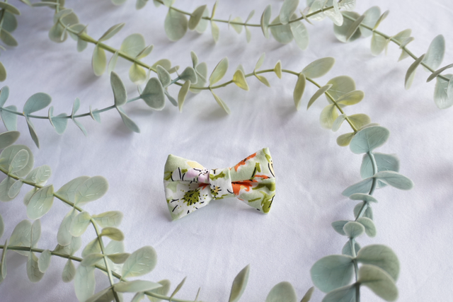 Light Green Floral Mini Bow