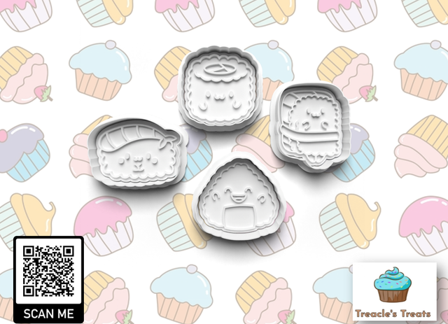 Cute Sushi Fondant/cookie stamps with cutters 
