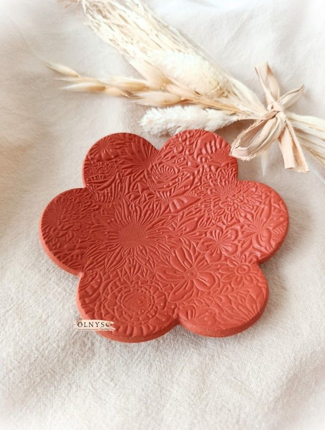 Coupelle porte bijoux en argile couleur terracotta - Vide-poche