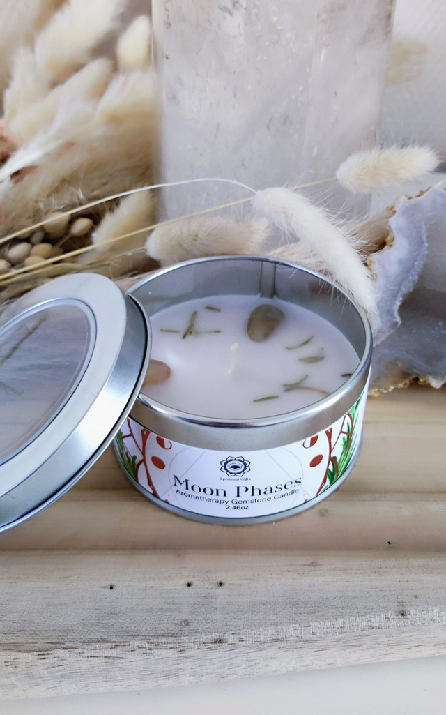 Bougie "Phase de lune" Pierre de lune Ylang ylang