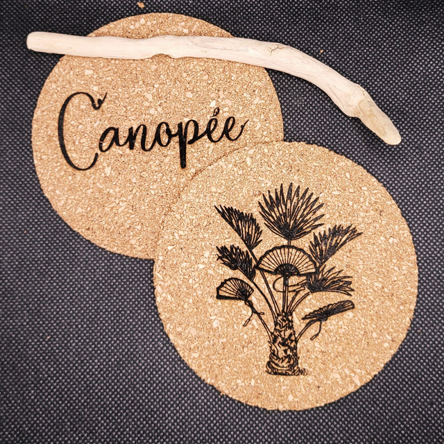 Dessous de verre en liège au motif &quot;Eventarbre&quot;