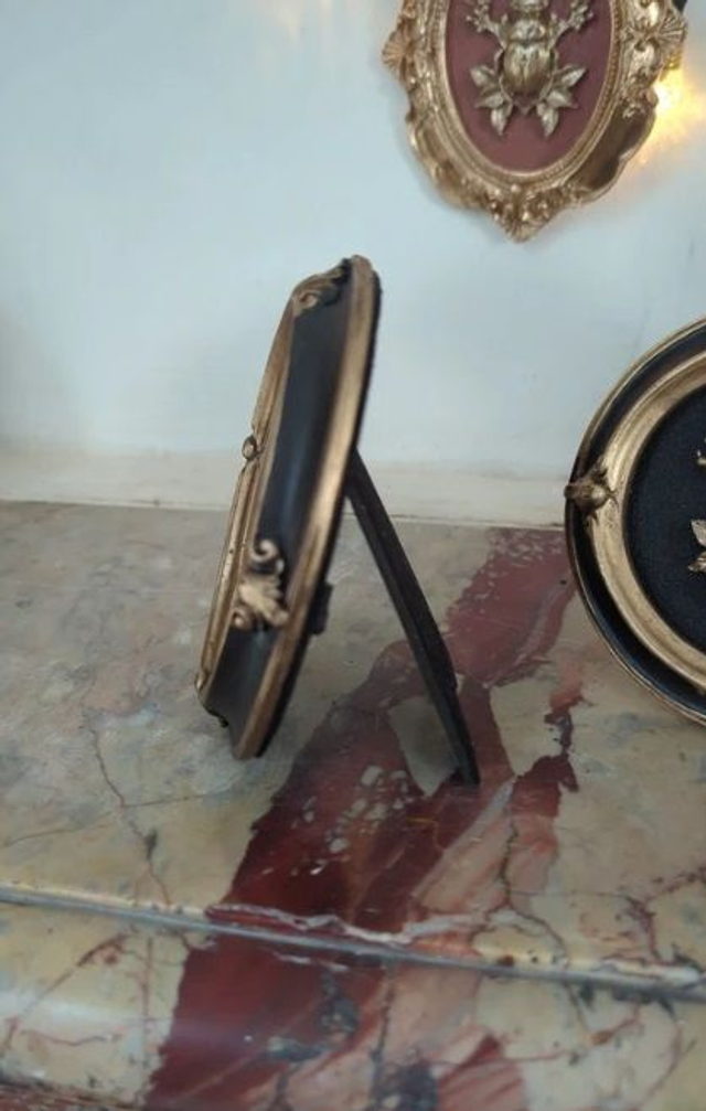 Cadre baroque noir et doré papillon de nuit