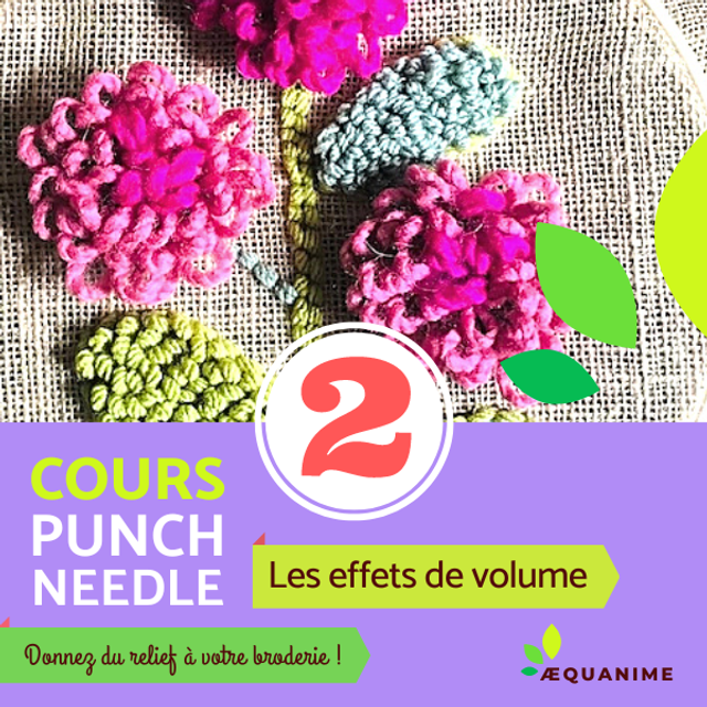 Cours Punch needle N°2  : les effets de volume