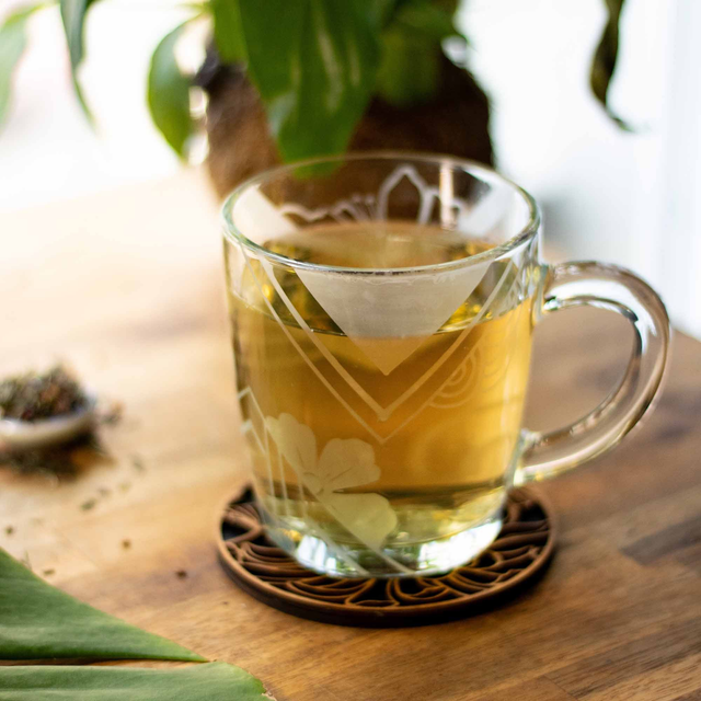 Tasse en verre - motifs géométriques