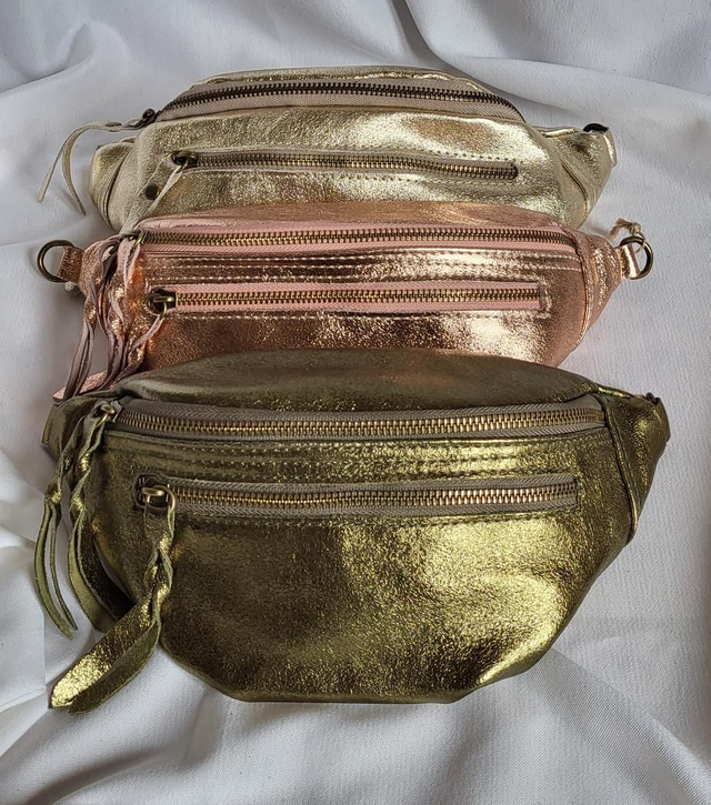 Bananes double fermeture métallisé 