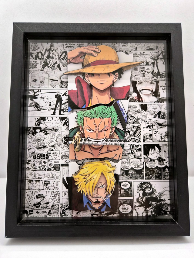 Cadre manga avec 3D - One Piece - sur commande