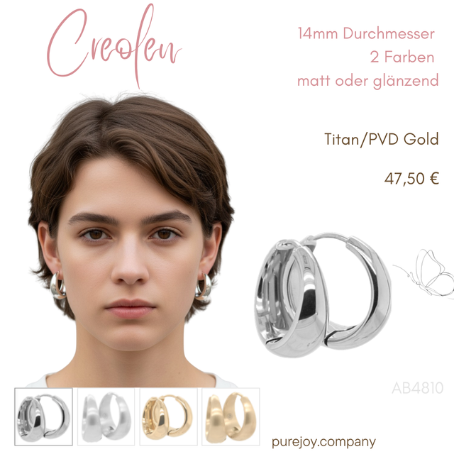 Creolen Titan (matt oder glänzend)