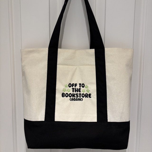 Off to the bookstore canvas tote bag