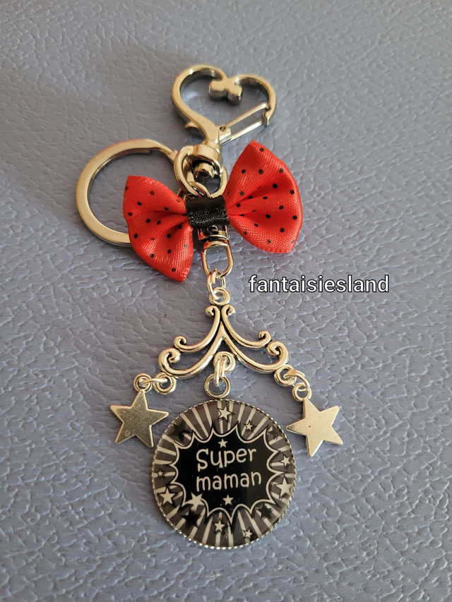 Accroche-clés Argenté - Super Maman