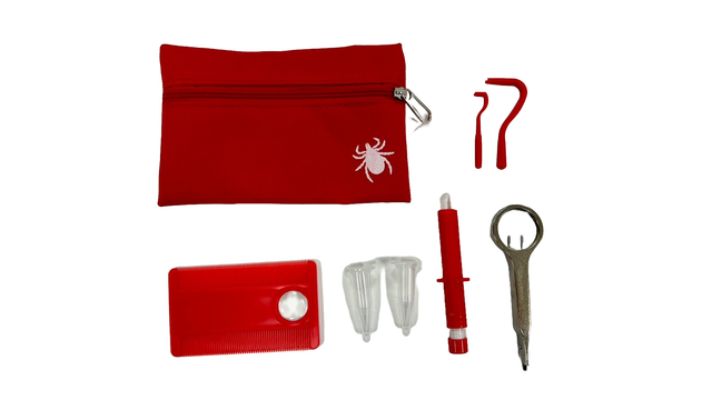 Floh- und Zeckenentfernungsset für Haustiere, 8-teilig ROT