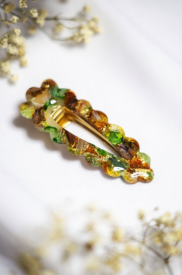 Coloris éclats chocolat - Barrette fleur