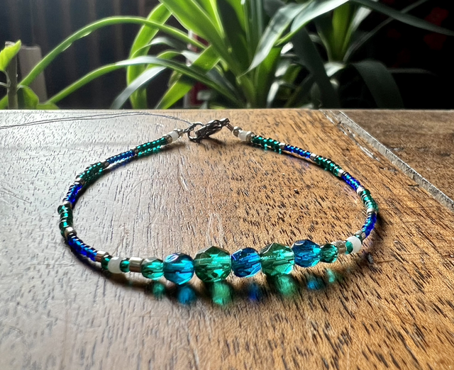 Bracelet Vert Émeraude et Bleu Jean 