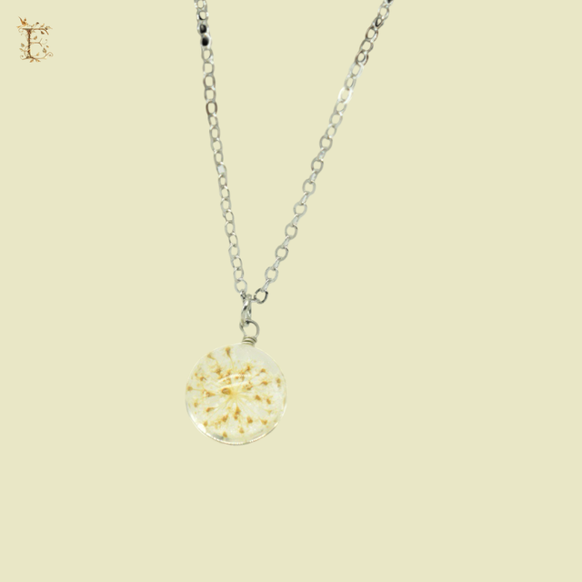 Baby Breath Hoop Earrings and Necklace