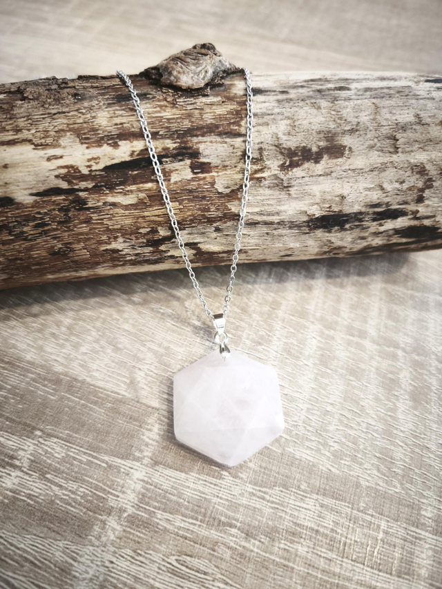 Hexagone Quartz rose 