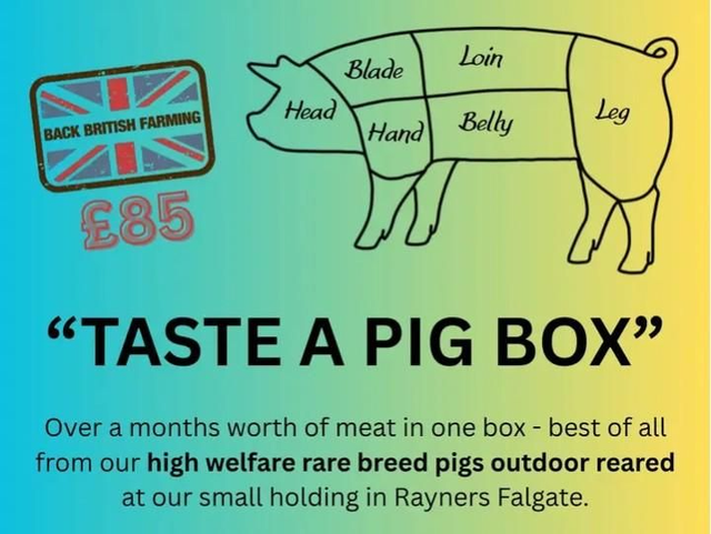 Taste a pig box - fully refundable pre-order deposit (box costs £85 in total)
