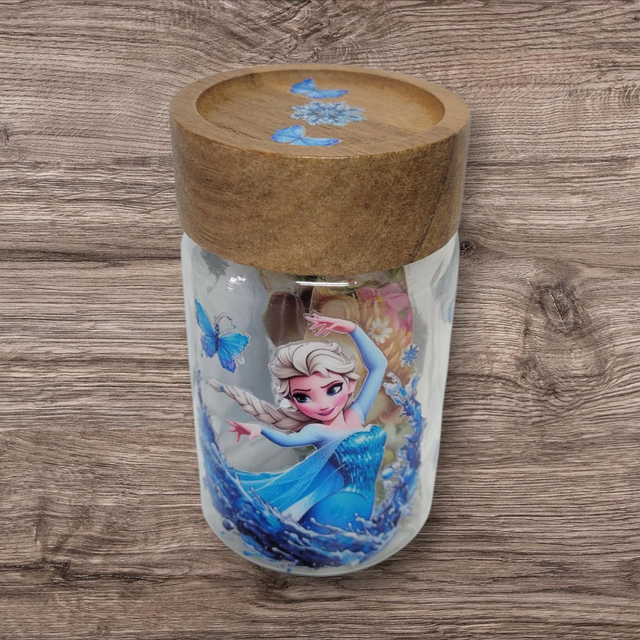 Petite bonbonnière en verre reine des neige 