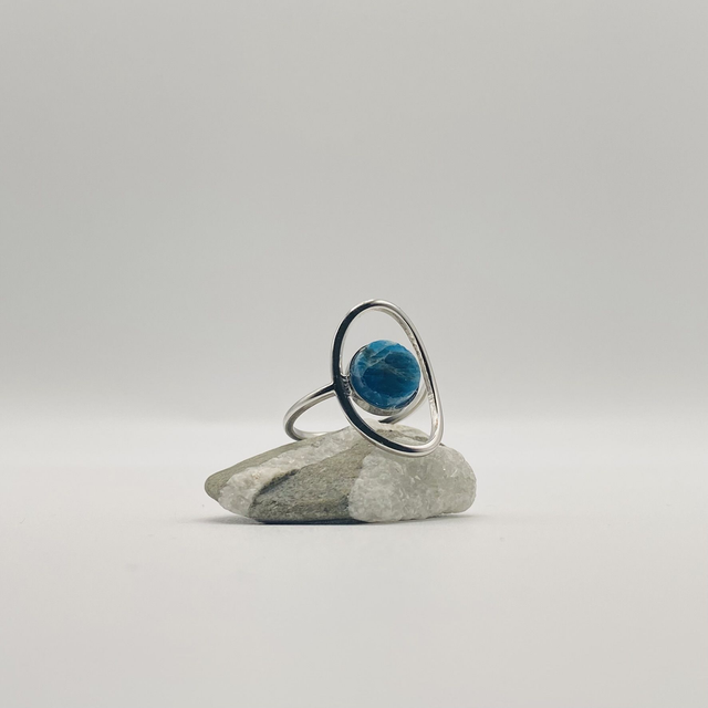 Bague Pia argentée - apatite