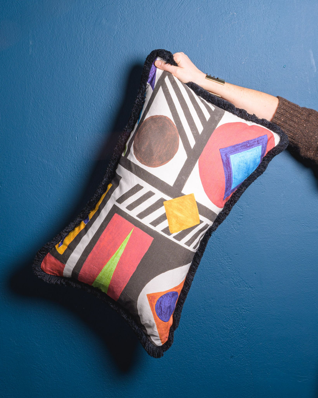 A Pierre Frey luxury printed double face cover cushion home decoration copricuscino fantasia geometrica house decor