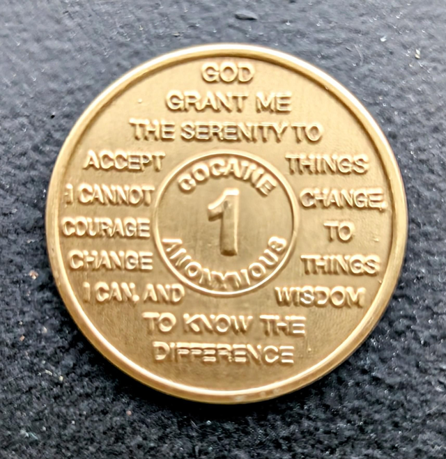 1 jaar metal coin 
