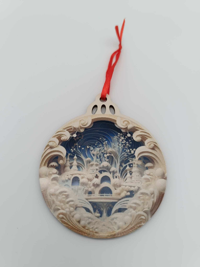 Suspension en bois sublimé pour sapin