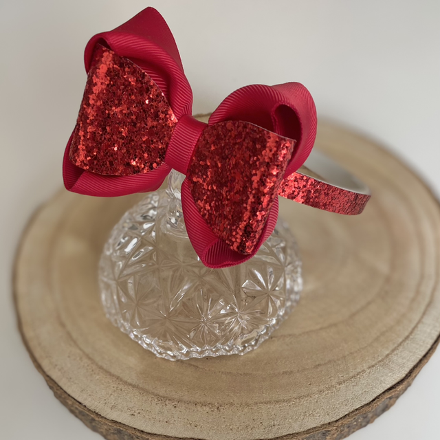 Serre-tête pailleté rouge 