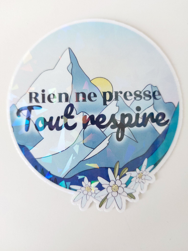 Stickers illustrés "Rien ne presse Tout respire" | Autocollants colorés à l’unité
