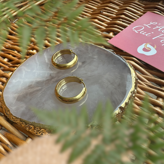 Créoles dorées - Rondes épaisses 22 mm 