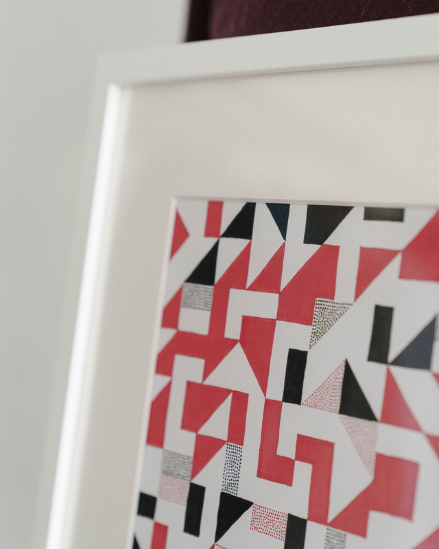 Peinture "Petite composition hasardeuse no. 2" - 20 x 20 cm