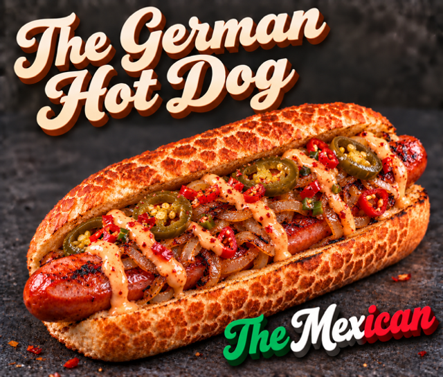 Large German Hot Dog - The Mexican. 
