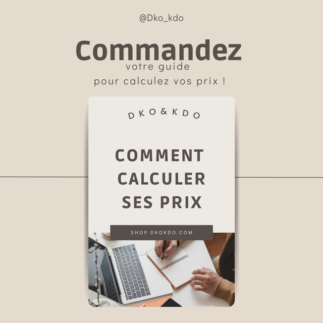 GUIDE POUR FAIRE TES TARIFS