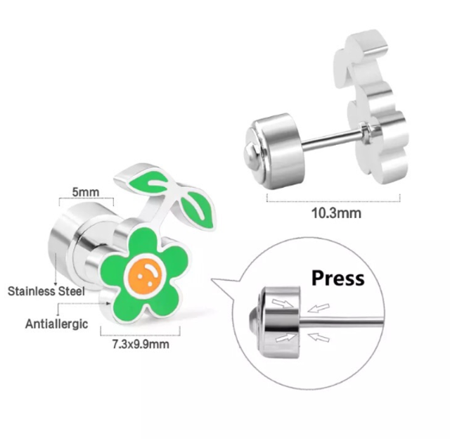 Happy Flower Comfort Back Studs