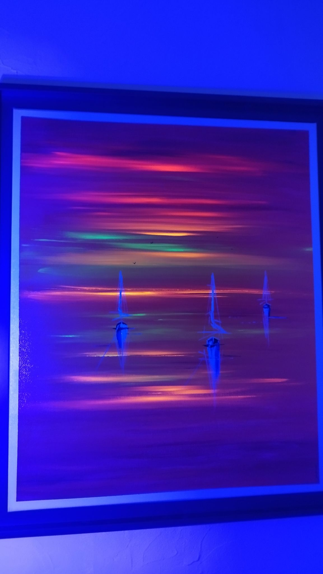 Tableau moderne toile unique œuvre d'art originale bateaux voiliers