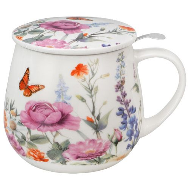 Taza summer, porcelana 0,40 l. filtro y tapa,  en caja de regalo.*428