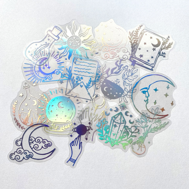Stickers holographiques magie - Lot de 15