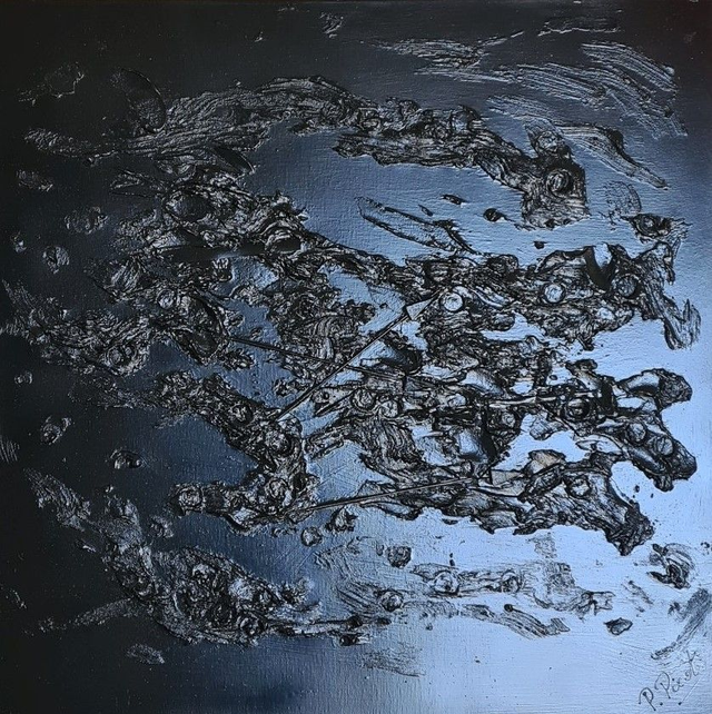 Rêve noir 9  &quot; les flèches&quot; - 80x80 cm