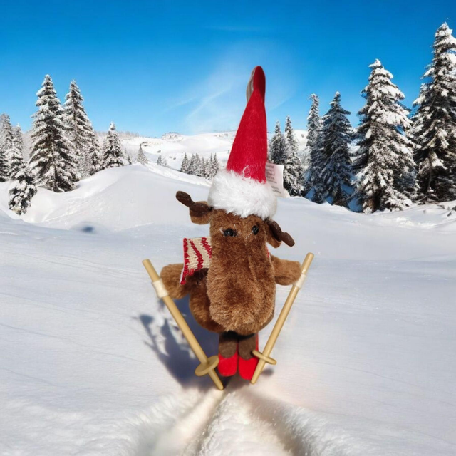 élan skieur en peluche