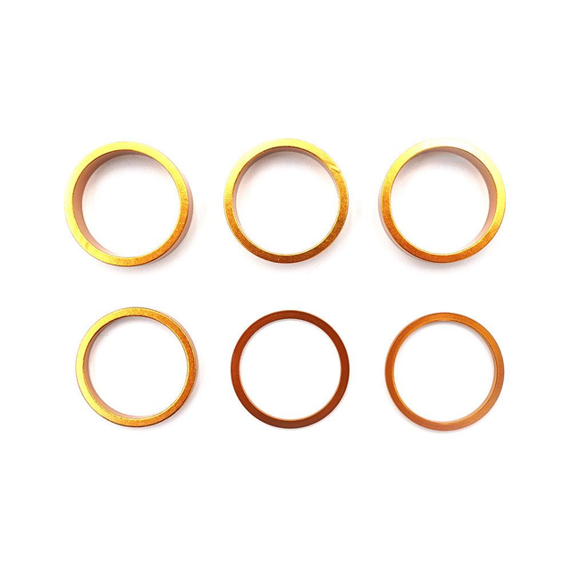 Bagues rehausse guidon rouge/or/bleu/noir x6 pcs (Or)