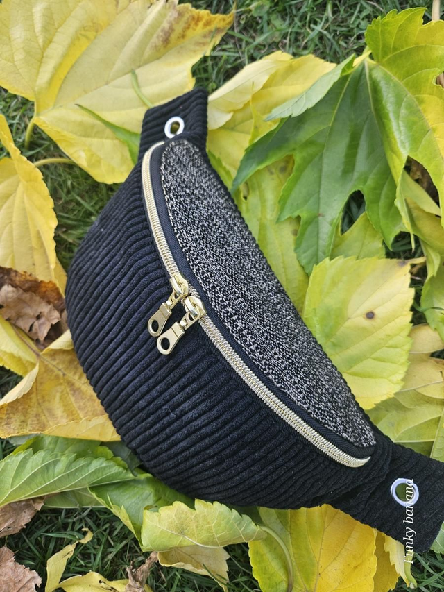 Banane forme classique velours noir et or taille S