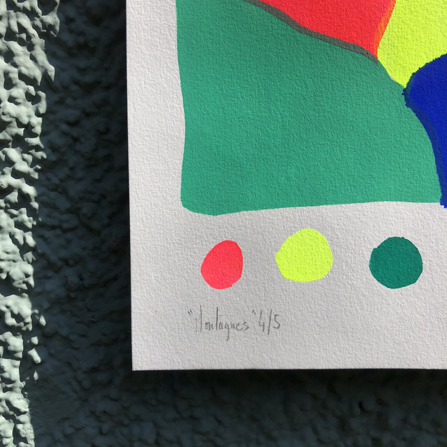 « Montagnes » v.2 -Sérigraphie aux pochoirs A3