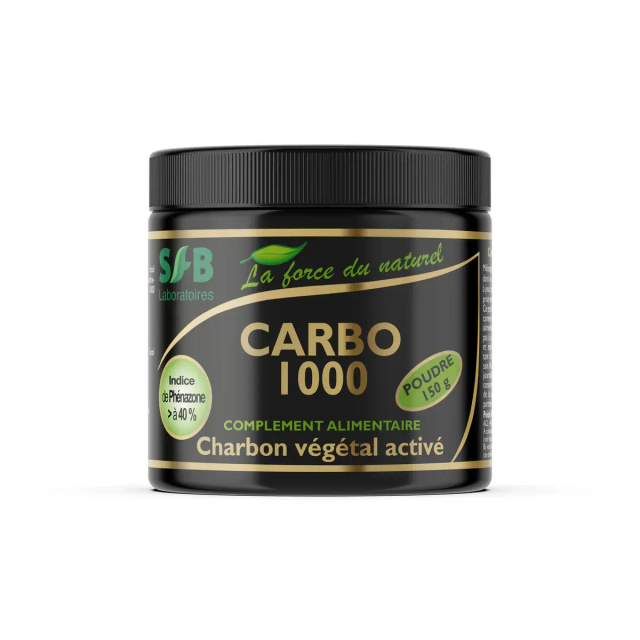 Charbon végétal Carbo 1000 activé poudre pot 150 g / SFB