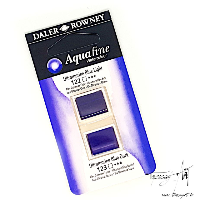 DALER ROWNEY - AQUARELLE DEMI-GODETS par 2 - BLEU 122 &amp; 123 - CA002122