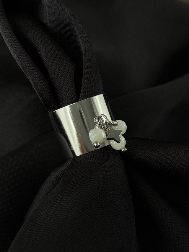 Bague réglable Étoile Perlée Argenté