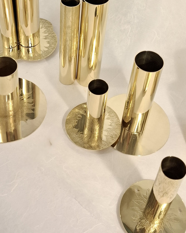 Collection Feu - Soliflore 4 - Laiton ciselé poli