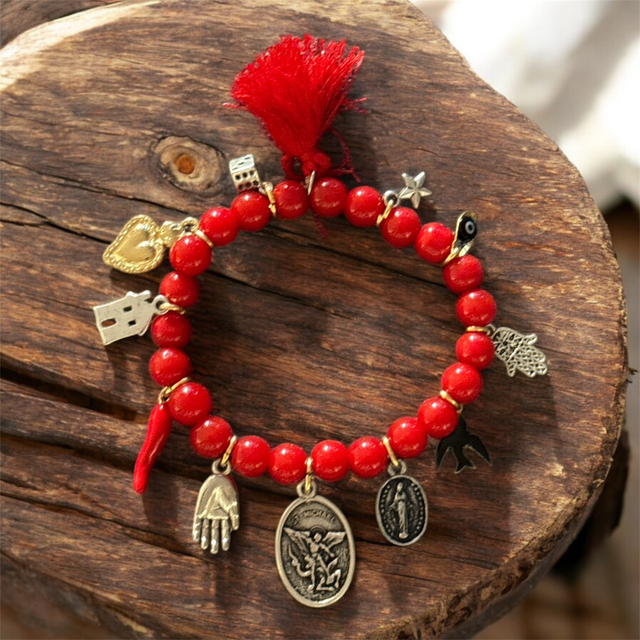Bracciale multicharms rosso 26NG-18